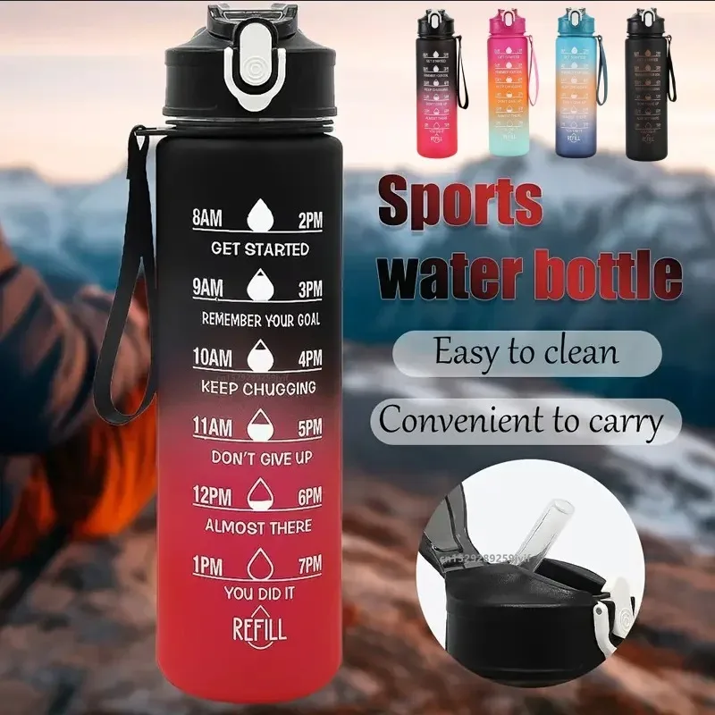 Smart Water Bottle Tracker - 800ml Sports Water Bottle Leakproof Portable