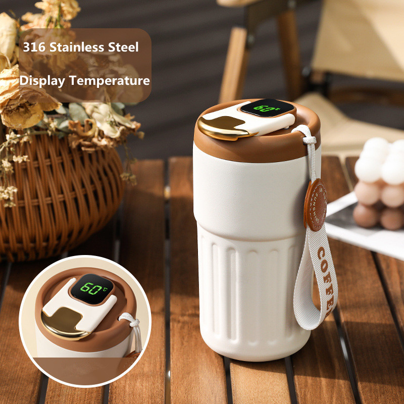 Smart Water Bottle Tracker - 450ml Smart Thermos Bottle Digital LED