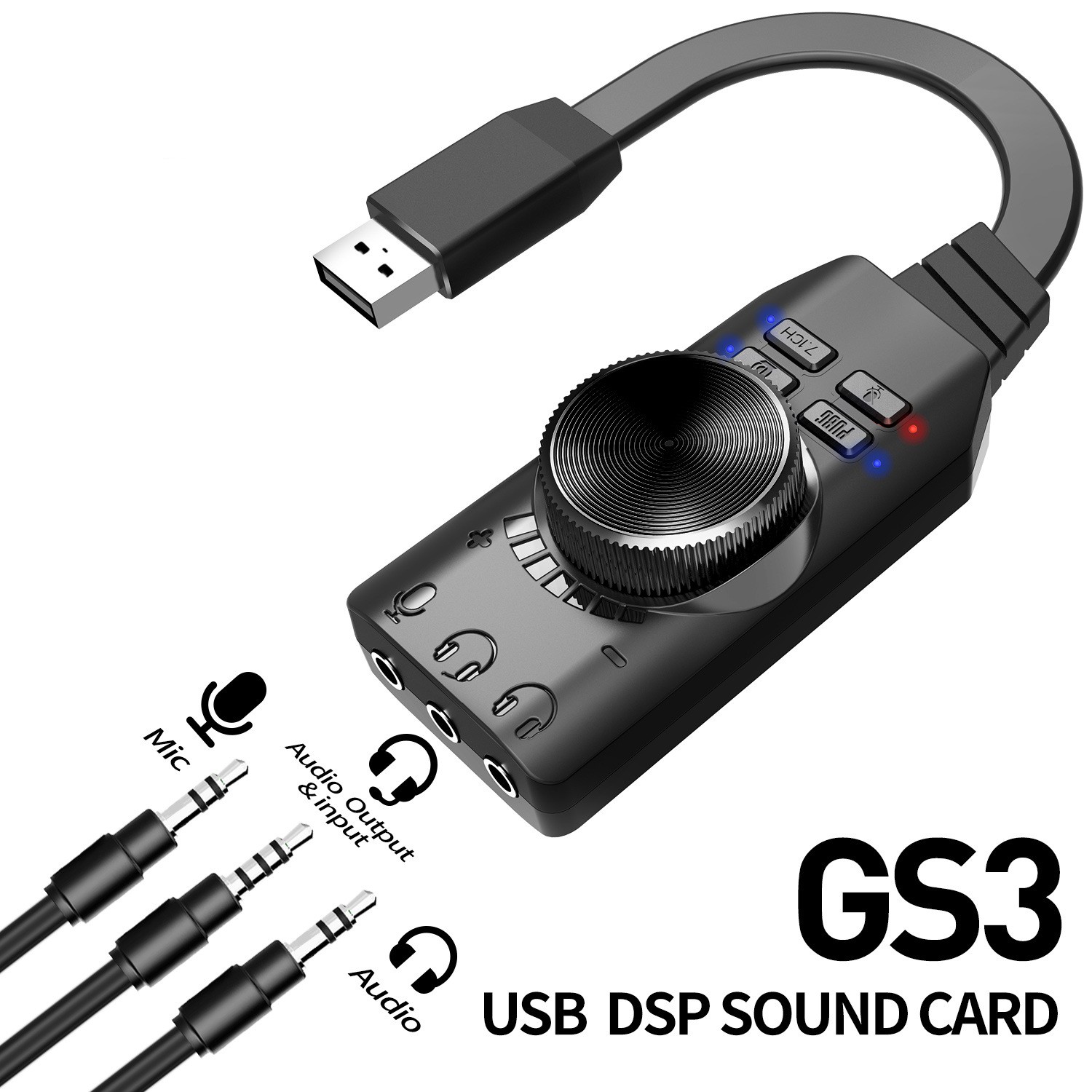 GS3 7.1 Channel Sound Card Con - Usb Sound Card External recensione e prezzo