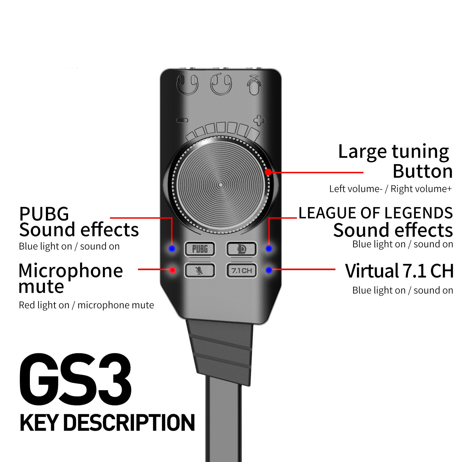 GS3 7.1 Channel Sound Card Con - Usb Sound Card External recensione e prezzo
