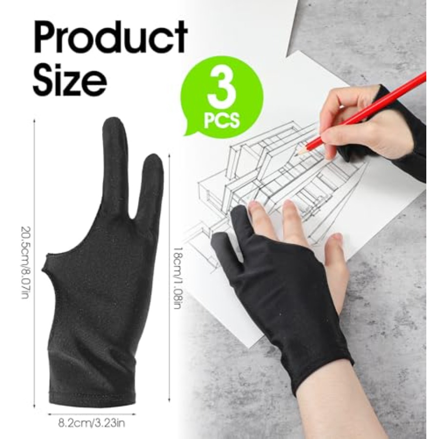 3 Pcs Artist Glove, Black Draw - Digital Drawing Tablet recensione e prezzo